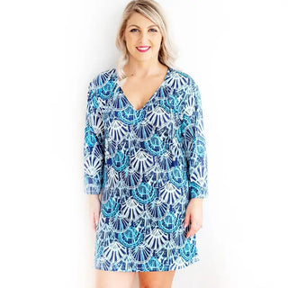 Viv&Lou® Aquaholic Women’s Tunic XXL Beach Cover Up Coastal Top #MA2015VL-AQU - XXL - Tunic - Women’s
