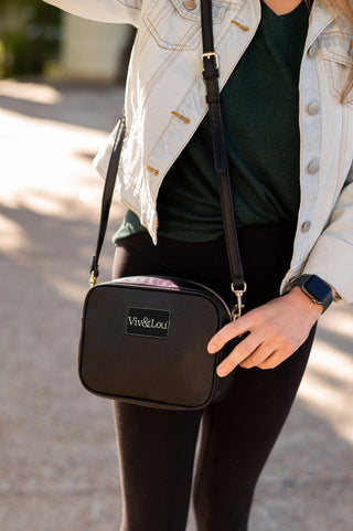 Viv&Lou® Black Blair Crossbody Purse Vegan Leather Handbag #M707-BLK-VL106 - Crossbody Bag - Women’s