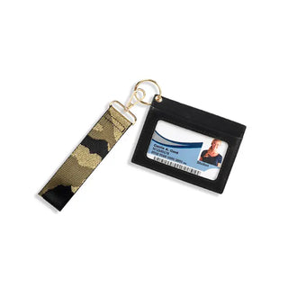 Viv&Lou® Black Wallet with Wristlet Strap Vegan Leather Organizer #PACK-209BLK - Black/Camo - Wallet - Women’s