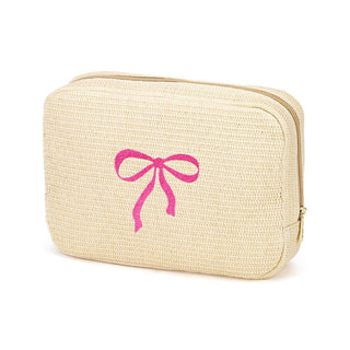 Viv&Lou® Bow Hilton Cosmetic Case Travel Makeup Organizer Pouch #M233VL-NAT-BOW - Makeup/Cosmetic Bag