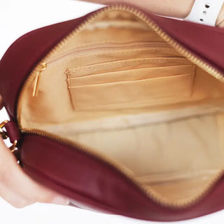 Viv&Lou® Brand Berry Burgundy Blair Crossbody Purse Vegan Leather Handbag #M707-BERRY-VL107 - Crossbody Bag - Women’s