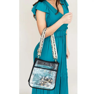 Viv&Lou® Brand Black Clear School Bag Heather Crossbody Purse - Blank #M709VL-CLRBLK - Crossbody Bag - Women’s
