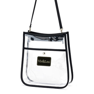 Viv&Lou® Brand Black & Clear School Bag Large Crossbody Purse #M709-CLRBLK-VL206 - Crossbody Bag - Women’s