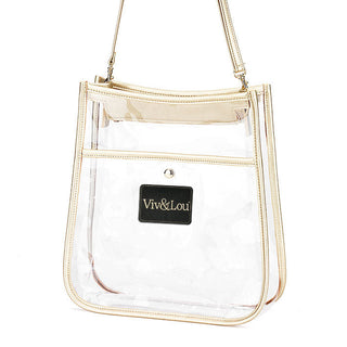Viv&Lou® Brand Gold & Clear School Bag Large Crossbody Purse #M709-CLRGD-VL206 - Crossbody Bag - Women’s