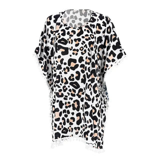 Viv&Lou® Catwalk Pom Pom Beach Cover Up Animal Print Resort Wrap #MA2020VL-CATW - Swim Cover Up - Women’s