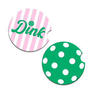 Viv&Lou® Dink Pickleball Car Coaster 2 Pce Set Sports Auto Accessory Gift #SPACK-CC132-DINK - Car Coaster - Women’s