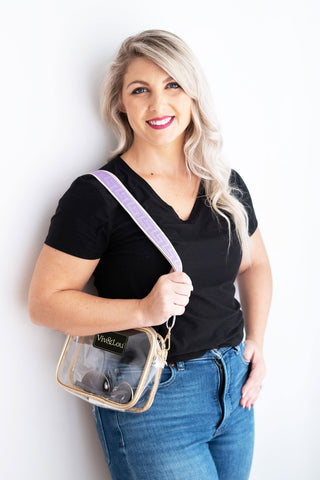 Viv&Lou® Gold Clear Stadium Crossbody School Bag Purse Changeable Strap #M707-CLRGD-VL106 - Crossbody Bag - Women’s