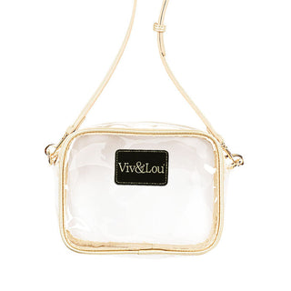 Viv&Lou® Gold Clear Stadium Crossbody School Bag Purse Changeable Strap #M707-CLRGD-VL106 - Crossbody Bag - Women’s