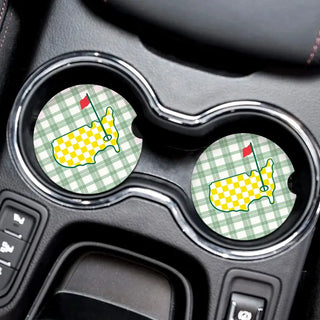 Viv&Lou® Golf Car Coaster 2 Pce Set Golfer Auto Cup Holder Accessory Gift #SPACK-CC132-MAS - Car Coaster - Unisex