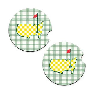 Viv&Lou® Golf Car Coaster 2 Pce Set Golfer Auto Cup Holder Accessory Gift #SPACK-CC132-MAS - Car Coaster - Unisex