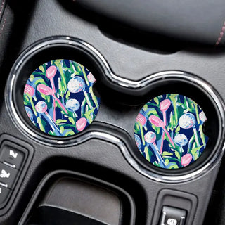 Viv&Lou® Golf Girl Car Coaster 2 Pce Set Women’s Golf Auto Accessory Gift #SPACK-CC132-GG - Car Coaster - Women’s