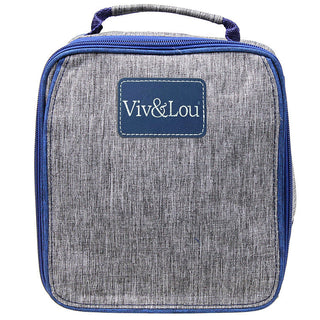 Viv&Lou® Gray-Navy Insulated Lunch Box for Work School Travel #M503-GRAY-VLU - Lunch Bag/Box