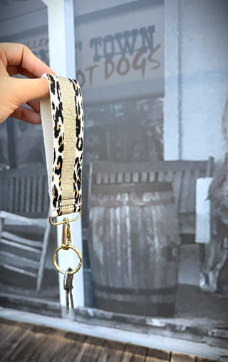 Viv&Lou® Leopard Gold Stripe Wristlet Strap | Leopard Print Keychain Holder #MNA106VL-GDLPRD - Bag Strap - Women’s