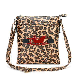 Viv&Lou® Leopard Grace Crossbody Boutique Purse with Snap off Acrylic Panel #MG860-LPRD - RED SLEIGH - Crossbody Bag