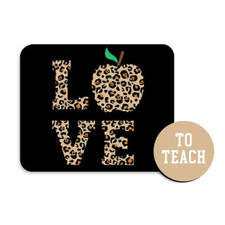Viv&Lou® Love to Teach Mouse Pad Desk Coaster Set Classroom Gift #SDESK-NLOVE-TOTEACH - Mousepad/Trackpad