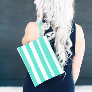Mint Stripe Wet Bag