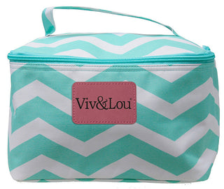 Viv&Lou® Mint White Large Cosmetic Bag Travel Makeup Organizer #M300ZZ-MINT-VLP - Makeup/Cosmetic Bag