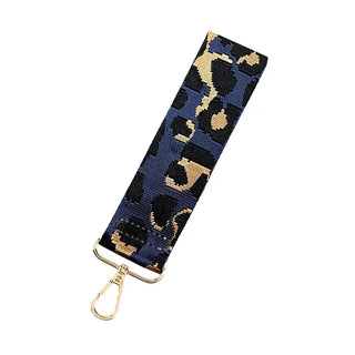 Viv&Lou® Navy Leopard Wristlet Strap Leopard Print Keychain Wristlet Gift #MNA106VL-NYLPRD - Wristlet