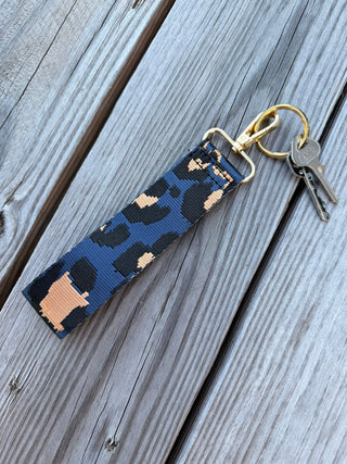 Viv&Lou® Navy Leopard Wristlet Strap Leopard Print Keychain Wristlet Gift #MNA106VL-NYLPRD - Wristlet