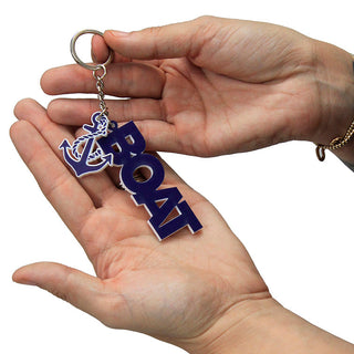 Viv&Lou® Navy White Boat Anchor Keychain Nautical Coastal Gift Accessory #ack-wnavy-boat + anchor - Keychain - Unisex