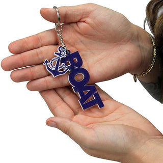 Viv&Lou® Navy White Boat Anchor Keychain Nautical Coastal Gift Accessory #ack-wnavy-boat + anchor - Keychain - Unisex