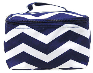 Viv&Lou® Navy White Large Cosmetic Bag Travel Makeup Organizer #M303ZZ-NAVY-VLU - Makeup/Cosmetic Bag