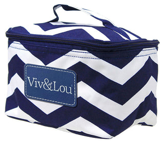 Viv&Lou® Navy White Large Cosmetic Bag Travel Makeup Organizer #M303ZZ-NAVY-VLU - Makeup/Cosmetic Bag