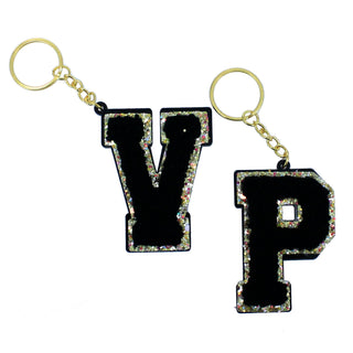 Viv&Lou® Personalized Black Acrylic Letter Keychain Monogram Initial Gift #ACK-LETTER-BLK - Keychain - Women’s