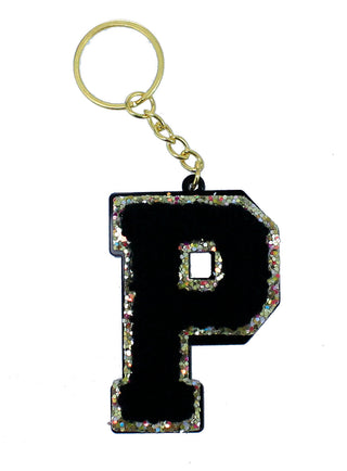 Viv&Lou® Personalized Black Acrylic Letter Keychain Monogram Initial Gift #ACK-LETTER-BLK - Keychain - Women’s
