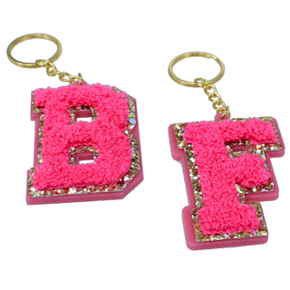 Viv&Lou® Personalized Pink Acrylic Letter Keychain Monogram Initial Gift #ACK-LETTER-HTPK - Keychain - Women’s