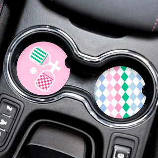 Viv&Lou® Pickleball Paddles Car Coaster 2 Pce Set Sports Auto Accessory Gift #SPACK-CC132-PPAD - Car Coaster - Women’s