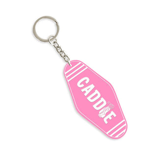 Viv&Lou® Pink Golf Cart Keychain Golf Lover Gift Cute Caddie Key Ring #ACK-HOTEL-CADDIE-LTPKWHT - Keychain - Women’s