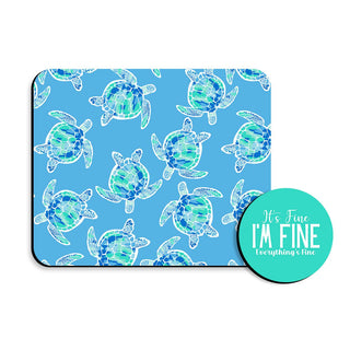 Viv&Lou® Seaside Turtle Mouse Pad Desk Coaster Set Coastal Beach Lover Gift #SDESK-NSEA-FINE - Mousepad/Trackpad