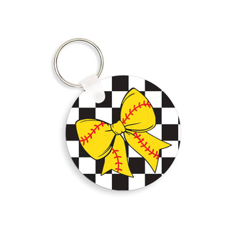 Viv&Lou® Softball Bow Keychain Softball Gift for Players Sports Key Ring #SKC-RD-SBBOW25 - Keychain - Women’s