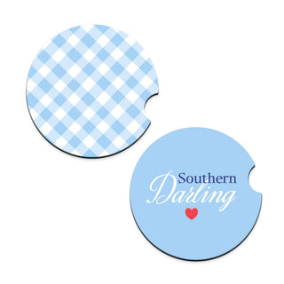 Viv&Lou® Southern Darling Car Coaster 2 Pce Set Cute Southern Auto Accessory Gift #SPACK-CC132-SD - Car Coaster
