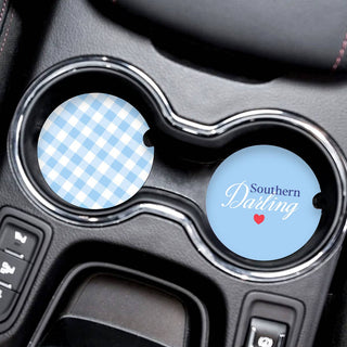 Viv&Lou® Southern Darling Car Coaster 2 Pce Set Cute Southern Auto Accessory Gift #SPACK-CC132-SD - Car Coaster