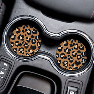 Viv&Lou® Spotlight Leopard Car Coaster 2 Pce Set Animal Print Auto Accessory Gift #SPS-LPRD23 - Car Coaster - Women’s