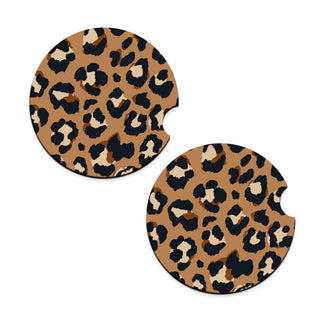 Viv&Lou® Spotlight Leopard Car Coaster 2 Pce Set Animal Print Auto Accessory Gift #SPS-LPRD23 - Car Coaster - Women’s
