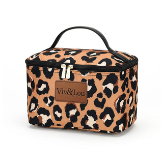 Viv&Lou® Spotlight Leopard Cosmetic Bag Travel Makeup Organizer Pouch #M260-LPRD23-VLN - Makeup/Cosmetic Bag