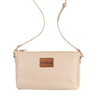 Viv&Lou® Tan Hadley Crossbody Purse Vegan Leather Everyday Handbag #M879-TAN-VL102