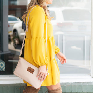 Viv&Lou® Tan Hadley Crossbody Purse Vegan Leather Everyday Handbag #M879-TAN-VL102