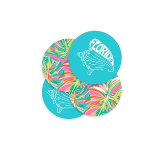 Viv&Lou® Tropical Florida Cork Back Coaster 4 Pce Set Coastal Beach Home Decor Gift #SPACK-113-TRPFL - Coasters