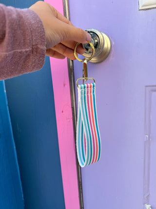 Viv&Lou® Tulum Stripe Wristlet Strap Colorful Keychain Lanyard Gift #MNA106VL-TUL - Bag Strap - Women’s