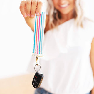Viv&Lou® Tulum Stripe Wristlet Strap Colorful Keychain Lanyard Gift #MNA106VL-TUL - Bag Strap - Women’s