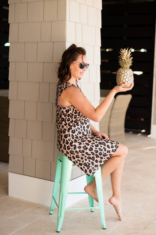 Viv&Lou® Wild Side Leopard Dress L or XL Casual Resort Beach Cover Up #MA2017VL-LPRDLXL - L/XL - Dress - Women’s