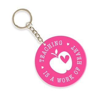 Viv&Lou® Work of the Heart Keychain Inspirational Gift Key Ring #ACK-WORK24-PKWHT - Keychain - Women’s