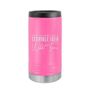 What Time? Slim Can Beverage Holder-Pink