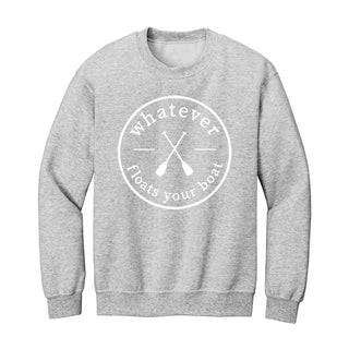 Whatever Floats Your Boat Sweatshirt Funny Lake Life Pullover #HPSW-FLOAT - Ash Grey / Small - Graphic Sweatshirt