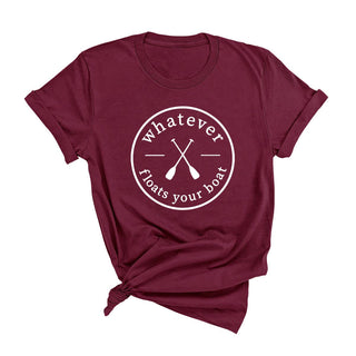 Whatever Floats Your Boat T Shirt Lake Life Graphic Tee Unisex #HPTS-HNATSM-FLOAT - Garnet / Small - Screen Printed