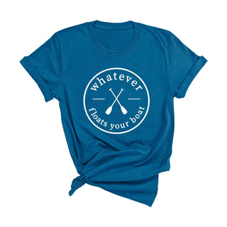 Whatever Floats Your Boat T Shirt Lake Life Graphic Tee Unisex #HPTS-HNATSM-FLOAT - Deep Teal / Small - Screen Printed